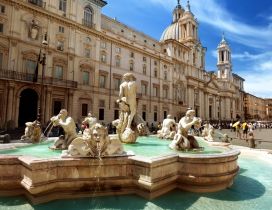 Beautiful La Fontana del Moro from Rome, Italy