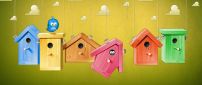 Cute colorful birds houses - HD wallpaper