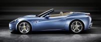 Blue convertible Ferrari California