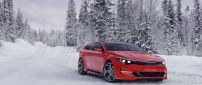 Red Kia Sportspace Concept in snow