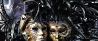 Black and golden masks from Venice Carnival