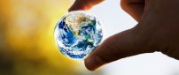 A small earth globe - The world in our hands