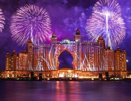 Fireworks over the Atlantis The Palm hotel