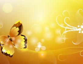 Yellow and brown butterfly - Vector and design wallpaper