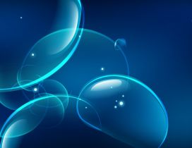 Abstract blue wallpaper with big bubbles