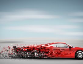 Abstract red speedy car - Sport car wallpaper