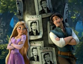 Rapunzel and Flynn Rider in the Tangled animation