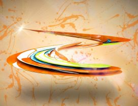 Shiny colorful paint swirl - 3D wallpaper