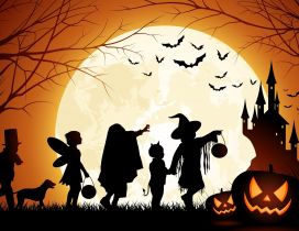 Follow the light in the Halloween night - scary time