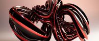 Black and red 3D glass shape