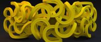 Yellow roller coaster - Abstract 3D wallpaper