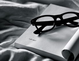 Ray Ban glasses and a good book - read in the bed