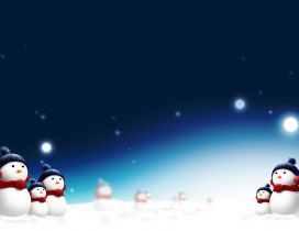 Christmas carolling - beautiful snowmen singing