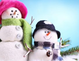 Funny sweet snowmen - Happy Christmas Holiday