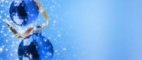 Blue shiny Christmas balls - Happy Winter Holiday