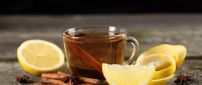 Hot tea with lemon and cinnamon - Winter drink