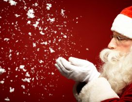 Santa Claus and snowflakes - HD Christmas Holiday