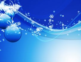 Blue Christmas balls and accessories - HD wallpaper