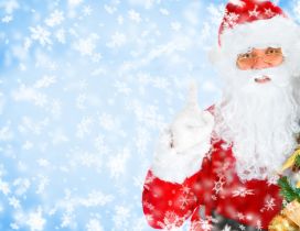 Santa Claus - background full with snowflakes