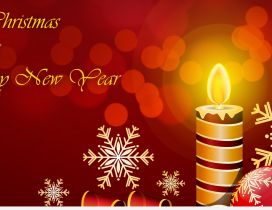 Merry Christmas and a Happy New Year - beautiful candle