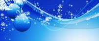 Blue Christmas balls and accessories - HD wallpaper