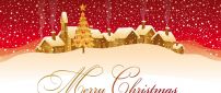 Merry Christmas and Happy New Year - white village