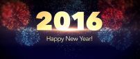 2016  Happy New Year - sky full with fireworks
