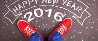Drawings on asphalt - Happy New Year 2016