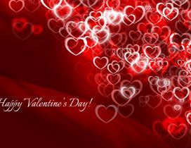 Millions of red and white hearts - Happy Valentine's Day