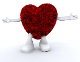 Funny fluffy hug - I love you Valentine's Day