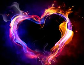 Heart on fire - Beautiful HD Valentine's Day wallpaper