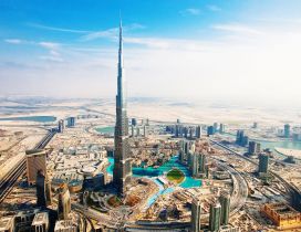 Wonderful architecture at Burj Khalifa city from Dubai