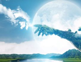 The power of Earth and sky  - 3D wonderful wallpaper