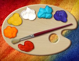 Colors on a palette - prepare for painting