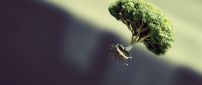 Abstract flying tree - HD wallpaper