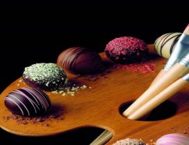 Special make-up palette with chocolate - HD sweet wallpaper