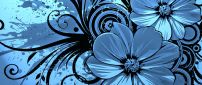 Vector wallpaper - blue flowers