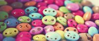 Colored chocolate candies - cute and funny faces