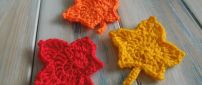 Funny Autumn leaves made from wool