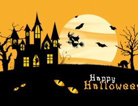 Happy Halloween - golden sky and scary night