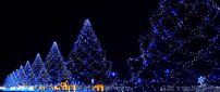 Wonderful blue Christmas lights in the town