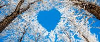 Blue heart on the sky - HD Winter wallpaper