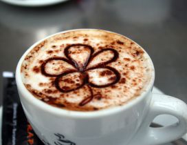 Spring flower in a cup of coffee - HD wallpaper