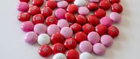 Red and pink chocolate candies - Happy Valentines Day