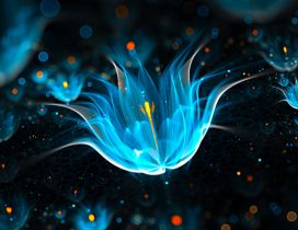 Artistic water lily - Blue light in the water