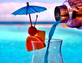 Delicious cocktail in a summer hot night - Pool party