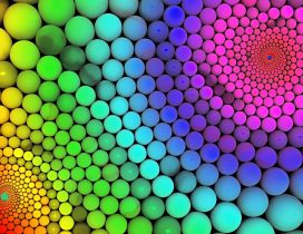 Millions of colorful balls - Rainbow on the wall