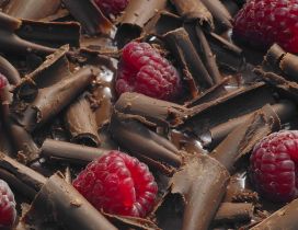 The most amazing desert - Chocolate with raspberries