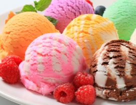 Delicious fruit ice cream  in a hot summer day -HD wallpaper