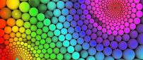 Millions of colorful balls - Rainbow on the wall